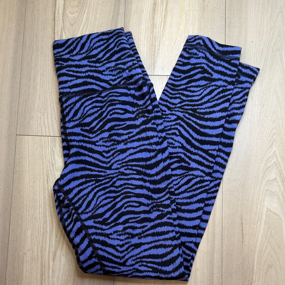 Blue and Black Zebra Print Leggings